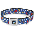 Load image into Gallery viewer, Donald Duck Face CLOSE-UP Full Color Seatbelt Buckle Collar - Donald Duck Face/Poses Scattered Blue/White/Red/Yellow
