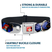 Ariel CLOSE-UP Full Color Seatbelt Buckle Collar - The Little Mermaid Ariel & Eric Scenes