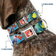 Ariel CLOSE-UP Full Color Seatbelt Buckle Collar - Ariel, Sebastian & Flounder Scene