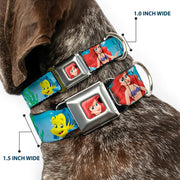 Ariel CLOSE-UP Full Color Seatbelt Buckle Collar - Ariel, Sebastian & Flounder Scene2