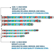 Ariel CLOSE-UP Full Color Seatbelt Buckle Collar - Ariel, Sebastian & Flounder Scene2