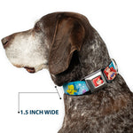 Ariel CLOSE-UP Full Color Seatbelt Buckle Collar - Ariel, Sebastian & Flounder Scene2