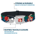 Load image into Gallery viewer, Ariel CLOSE-UP Full Color Seatbelt Buckle Collar - Ariel Poses w/Flounder Green/Blue Fade
