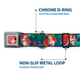Load image into Gallery viewer, Ariel CLOSE-UP Full Color Seatbelt Buckle Collar - Ariel Poses w/Flounder Green/Blue Fade
