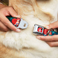 Load image into Gallery viewer, Ariel CLOSE-UP Full Color Seatbelt Buckle Collar - Ariel Poses w/Flounder Green/Blue Fade
