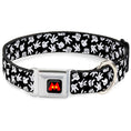 Load image into Gallery viewer, Mickey Mouse M Icon Full Color Black/Red/Yellow Seatbelt Buckle Collar - Mickey Mouse Hand Gestures2 Scattered Black/White
