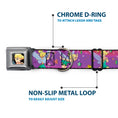 Load image into Gallery viewer, Tinker Bell CLOSE-UP Full Color Seatbelt Buckle Collar - Tinker Bell Poses/Flowers/Stars/Skull Purple
