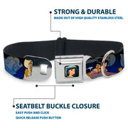 Jasmine CLOSE-UP Full Color Seatbelt Buckle Collar - Aladdin & Jasmine Scenes