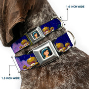 Jasmine CLOSE-UP Full Color Seatbelt Buckle Collar - Aladdin & Jasmine Magic Carpet Ride Scenes