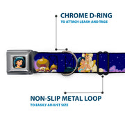 Jasmine CLOSE-UP Full Color Seatbelt Buckle Collar - Aladdin & Jasmine Magic Carpet Ride Scenes