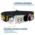 Load image into Gallery viewer, Tink Luxe Full Color Black White Seatbelt Buckle Collar - TINK LUXE Sketch Black/Multi Neon
