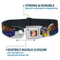 Load image into Gallery viewer, Southlake Paws Belle Seatbelt Buckle Collar featuring Beauty & the Beast stained glass scenes, durable stainless steel buckle
