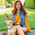Load image into Gallery viewer, Toy Story Woody Cowboy Buckle Logo Full Color Golds Seatbelt Buckle Collar - Toy Story Woody Bounding Plaid Shirt Gold/Red
