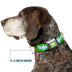 Toy Story Buzz Lightyear Space Ranger Wings Icon Full Color Green/Blue/White Seatbelt Buckle Collar - Toy Story Buzz Lightyear Bounding Space Ranger Logo/Buttons Green/White/Blue/Red