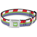 Load image into Gallery viewer, Toy Story Buzz Lightyear Space Ranger Wings Icon Full Color Green/Blue/White Seatbelt Buckle Collar - Toy Story Buzz Lightyear Space Ranger Logo/Striping Red/White/Green/Purple
