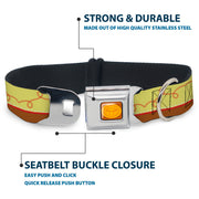 Toy Story Jessie Cowboy Buckle Logo Browns Seatbelt Buckle Collar - Toy Story Jessie Bounding Cowboy Buckle Lasso Stripe Yellow/Red/Brown