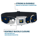 Aladdin 2019 Magic Lamp Full Color Navy/Golds Seatbelt Buckle Collar - Aladdin Genie Lamp Monogram Navy/Gold