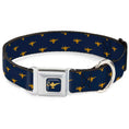 Load image into Gallery viewer, Aladdin 2019 Magic Lamp Full Color Navy/Golds Seatbelt Buckle Collar - Aladdin Genie Lamp Monogram Navy/Gold
