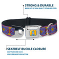 Load image into Gallery viewer, Classic Aladdin Genie Smiling Expression Full Color Yellow Seatbelt Buckle Collar - Classic Aladdin Magic Carpet Tapestry Blue/Purple/Gold/Red
