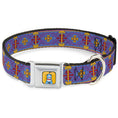 Load image into Gallery viewer, Classic Aladdin Genie Smiling Expression Full Color Yellow Seatbelt Buckle Collar - Classic Aladdin Magic Carpet Tapestry Blue/Purple/Gold/Red
