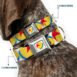 Disney Pixar Luxo Ball Full Color White/Yellow/Blue/Red Seatbelt Buckle Collar - Disney Pixar Luxo Ball Repeat White/Yellow/Blue/Red