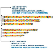 Disney Pixar Luxo Ball Full Color White/Yellow/Blue/Red Seatbelt Buckle Collar - Disney Pixar Luxo Ball Repeat White/Yellow/Blue/Red