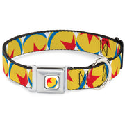 Disney Pixar Luxo Ball Full Color White/Yellow/Blue/Red Seatbelt Buckle Collar - Disney Pixar Luxo Ball Repeat White/Yellow/Blue/Red