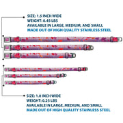 Disney FROZEN II Logo Full Color Purple/White Seatbelt Buckle Collar - Frozen II Swirling Leaves/Floral Trim Purples/Reds