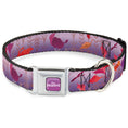 Load image into Gallery viewer, Disney FROZEN II Logo Full Color Purple/White Seatbelt Buckle Collar - Frozen II Swirling Leaves/Floral Trim Purples/Reds
