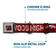 Freddy's Blade Hand Full Color Black/Blood Splatter Seatbelt Buckle Collar - A NIGHTMARE ON ELM STREET/SPRINGWOOD Freddy Pose Black/Red/White