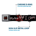 A NIGHTMARE ON ELM STREET Full Color Black/Blood Splatter Reds Seatbelt Buckle Collar - A Nightmare on Elm Street READY OR NOT HERE I COME/Freddy Silhouette Black/Reds/White