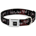 Load image into Gallery viewer, A NIGHTMARE ON ELM STREET Full Color Black/Blood Splatter Reds Seatbelt Buckle Collar - A Nightmare on Elm Street READY OR NOT HERE I COME/Freddy Silhouette Black/Reds/White
