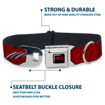 A NIGHTMARE ON ELM STREET Full Color Black/Blood Splatter Reds Seatbelt Buckle Collar - A NIGHTMARE ON ELM STREET/Freddy's Hand Scratching Reds/Black/Gray