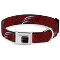 Load image into Gallery viewer, A NIGHTMARE ON ELM STREET Full Color Black/Blood Splatter Reds Seatbelt Buckle Collar - A NIGHTMARE ON ELM STREET/Freddy's Hand Scratching Reds/Black/Gray
