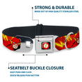 Load image into Gallery viewer, Flash Logo Black Seatbelt Buckle Collar - The Flash BOOM-KABOOM!
