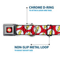 Load image into Gallery viewer, Flash Logo Black Seatbelt Buckle Collar - Flash Logo Scattered Red/White/Yellow
