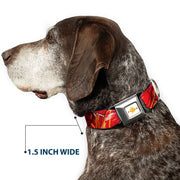 Flash 2023 Title Logo Full Color White/Yellow/Red Seatbelt Buckle Collar - The Flash 2023 2-Poses Close-Up Reds