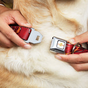 Flash 2023 Title Logo Full Color White/Yellow/Red Seatbelt Buckle Collar - The Flash 2023 2-Poses Close-Up Reds