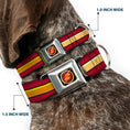 Load image into Gallery viewer, Flash Logo3 Black/Gold/Red Seatbelt Buckle Collar - The Flash Stripe Burgundy/Gold
