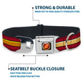 Load image into Gallery viewer, Flash Logo3 Black/Gold/Red Seatbelt Buckle Collar - The Flash Stripe Burgundy/Gold

