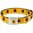 Load image into Gallery viewer, Reverse Flash Logo Full Color Golden Yellow Black Red Seatbelt Buckle Collar - Reverse Flash Logo Golden Yellow/Black/Red
