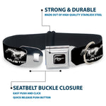 Ford Mustang Emblem Seatbelt Buckle Collar - Ford Mustang Black/White Logo REPEAT