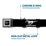 Ford Mustang Emblem Seatbelt Buckle Collar - Ford Mustang Black/White Logo REPEAT