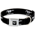 Load image into Gallery viewer, Ford Mustang Emblem Seatbelt Buckle Collar - Ford Mustang Black/White Logo REPEAT
