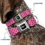 Ford Mustang Emblem Seatbelt Buckle Collar - Ford Mustang w/Bars w/Text PINK LOGO REPEAT