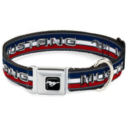 Ford Mustang Emblem Seatbelt Buckle Collar - Mustang/Text w/Tri-Bar Stripe