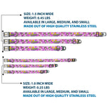 THE FAIRLY ODDPARENTS Logo Full Color White Seatbelt Buckle Collar - THE FAIRLY ODDPARENTS Timmy with Cosmo and Wanda Group Pose Pinks