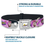 THE FAIRLY ODDPARENTS Logo Full Color White Seatbelt Buckle Collar - THE FAIRLY ODDPARENTS Timmy with Cosmo and Wanda Group Pose Pinks