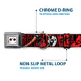 Load image into Gallery viewer, Jason Mask CLOSE-UP Full Color Black/White/Red Seatbelt Buckle Collar - FRIDAY THE 13th/Jason Mask4/Axe Blood Splatter Black/Red/White
