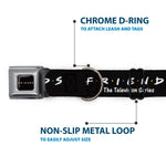 FRIENDS Logo Full Color Black/White/Multi Color Seatbelt Buckle Collar - FRIENDS-THE TELEVISION SERIES Logo Black/White/Multi Color